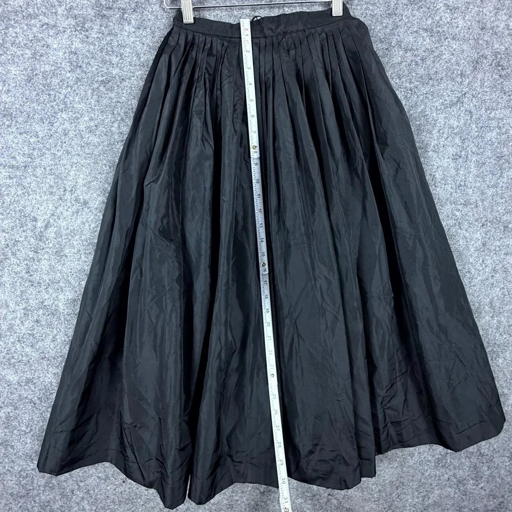 Vintage Evan-Picone Caine Twirl Skirt Womens 4 Black Pleated Formal Goth Glam